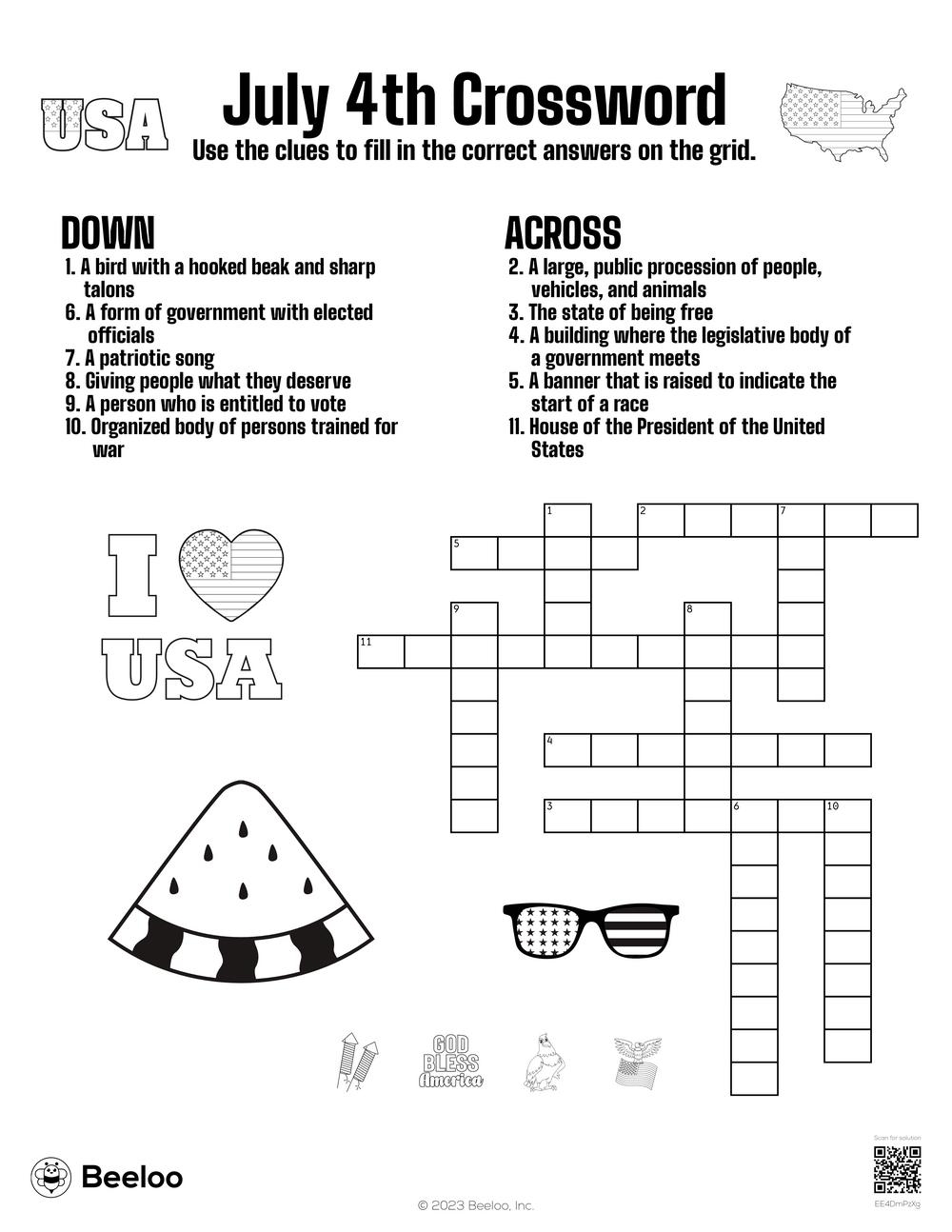 Usa Crossword Puzzles Printable Usa Crossword Puzzles Printable