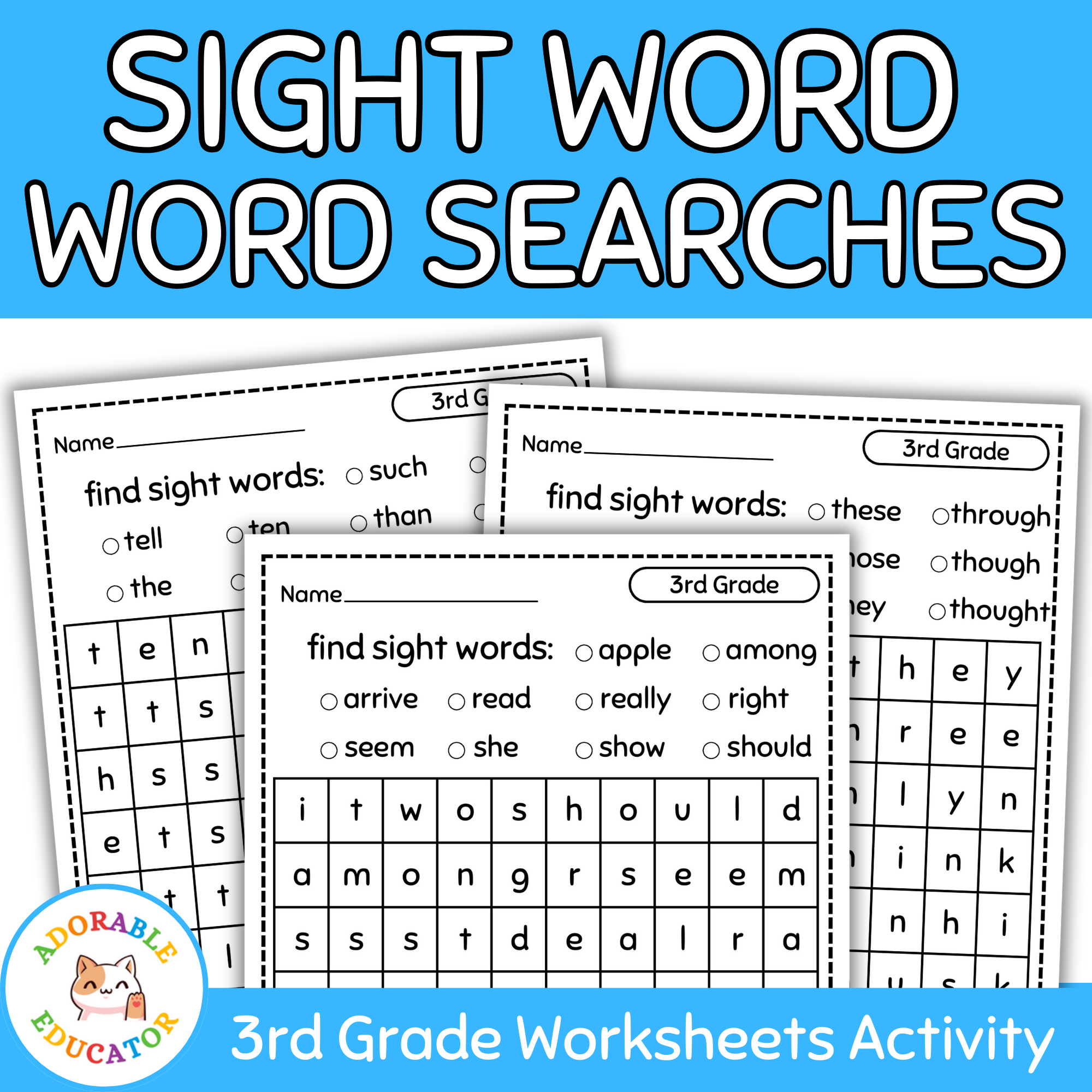 FREE 3rd Grade Sight Word Search Puzzle Worksheet Activity Sight Word Practice Made By Teachers FREE 3rd Grade Sight Word Search Puzzle Worksheet Activity Sight Word Practice Made By Teachers
