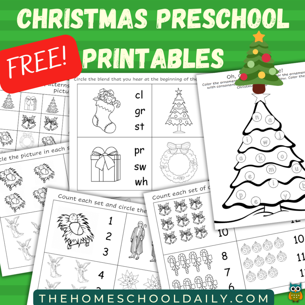 FREE Christmas Preschool Printables The Homeschool Daily