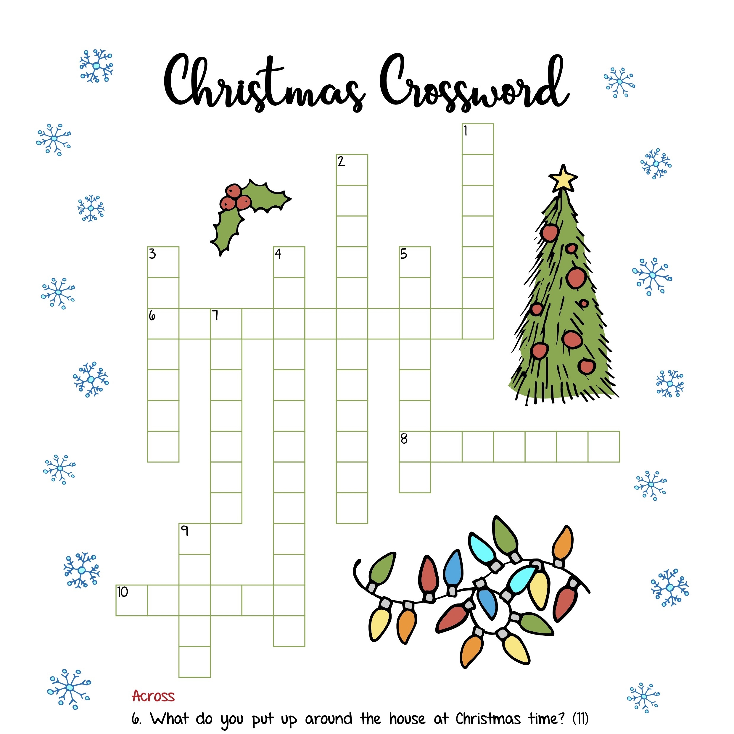 Christmas Crossword Puzzles Printable Free Christmas Crossword Puzzles Printable Free