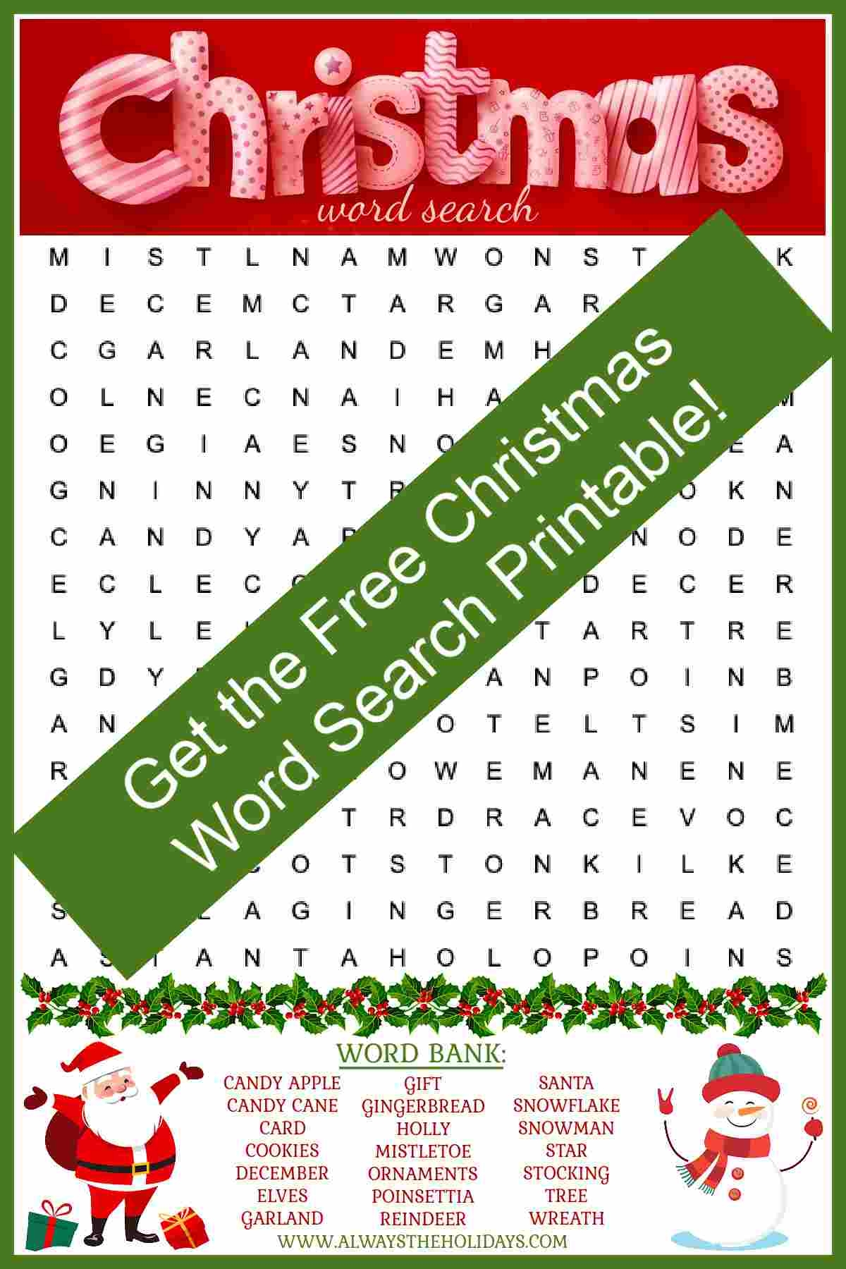 Free Printable Christmas Word Puzzles Free Printable Christmas Word Puzzles