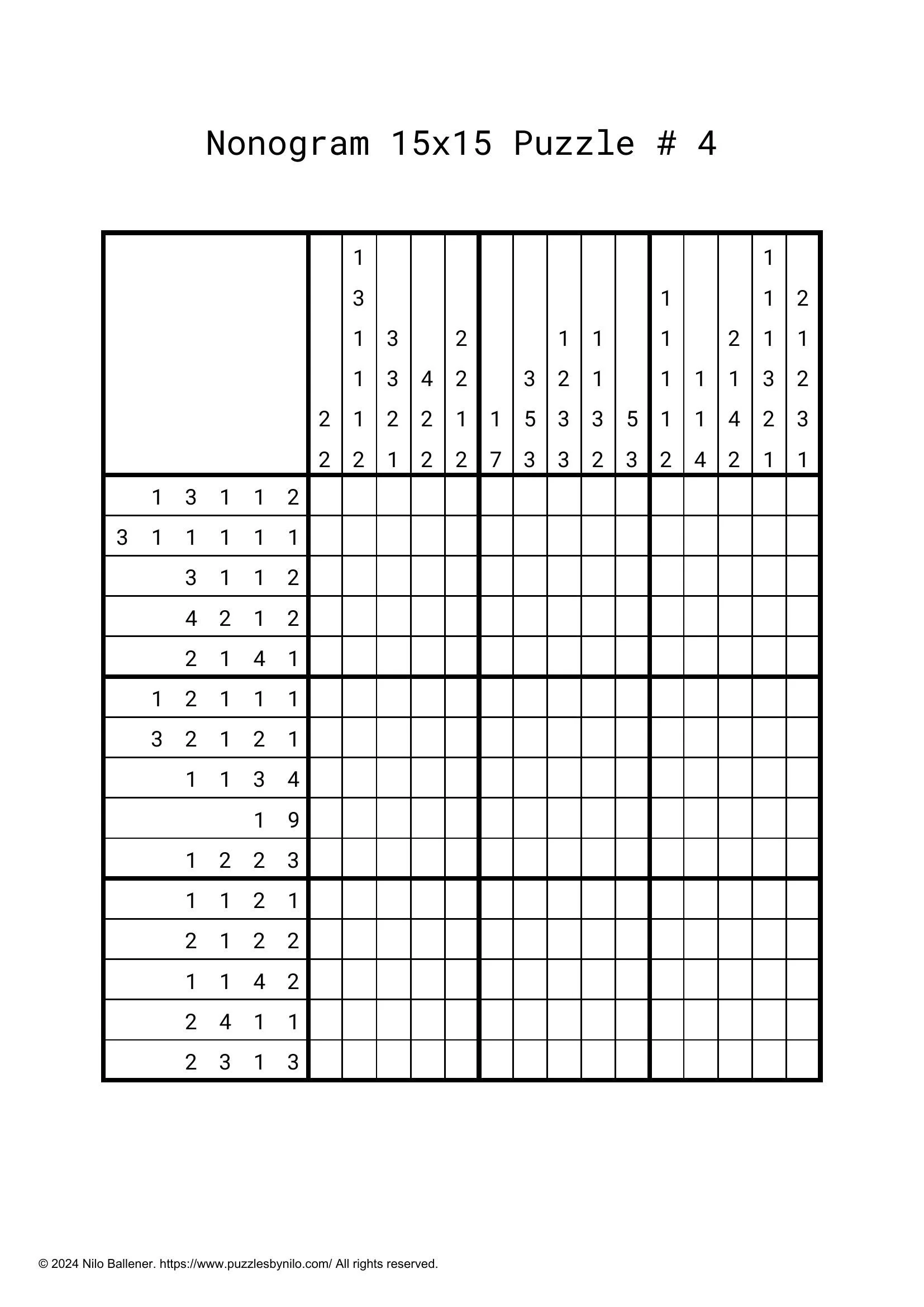 Free Downloadable Nonogram Puzzle Hard 4 Puzzles By Nilo Free Downloadable Nonogram Puzzle Hard 4 Puzzles By Nilo
