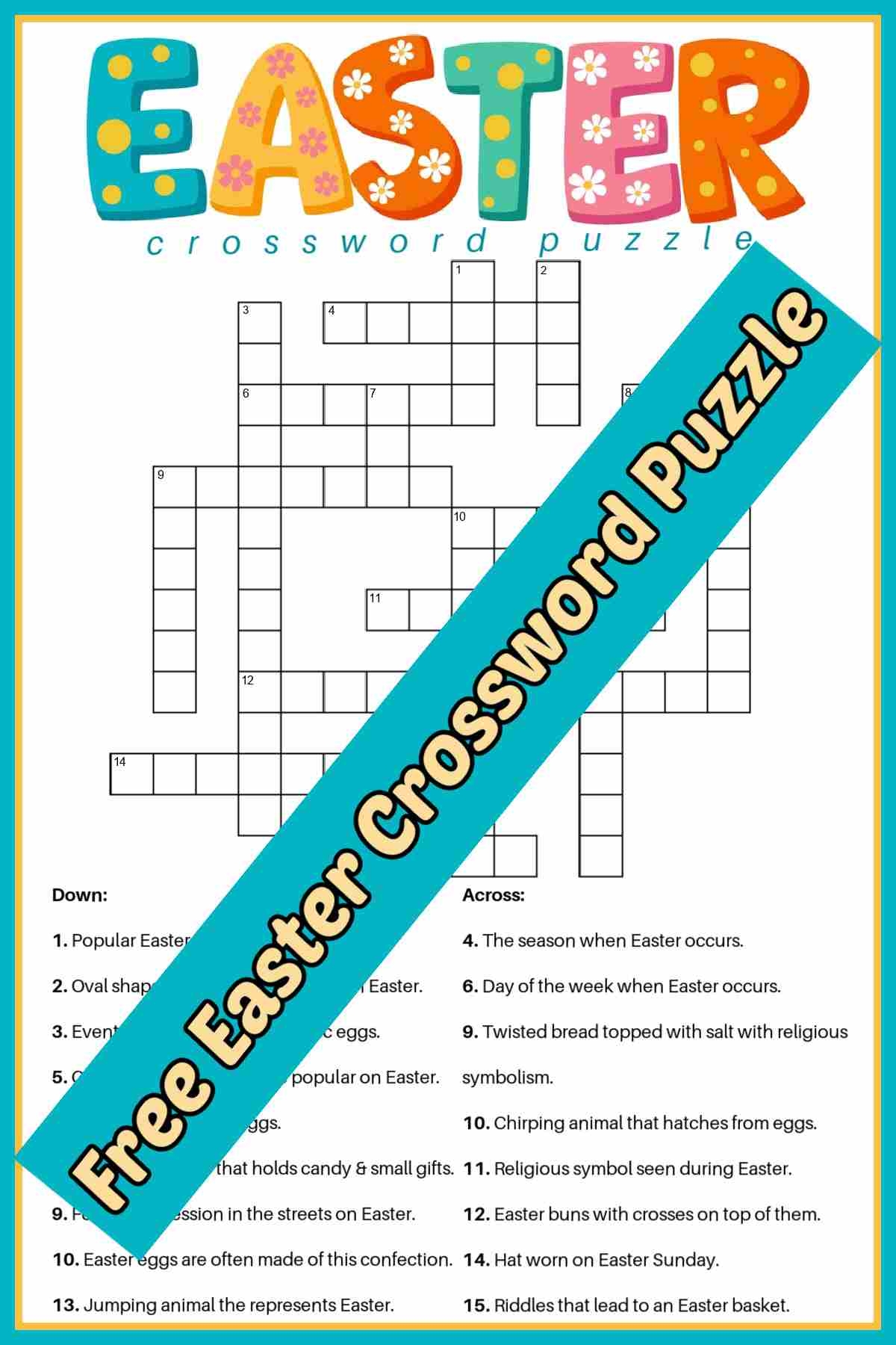 Free Easter Crossword Puzzle Printable 2 Versions Answer Key Free Easter Crossword Puzzle Printable 2 Versions Answer Key