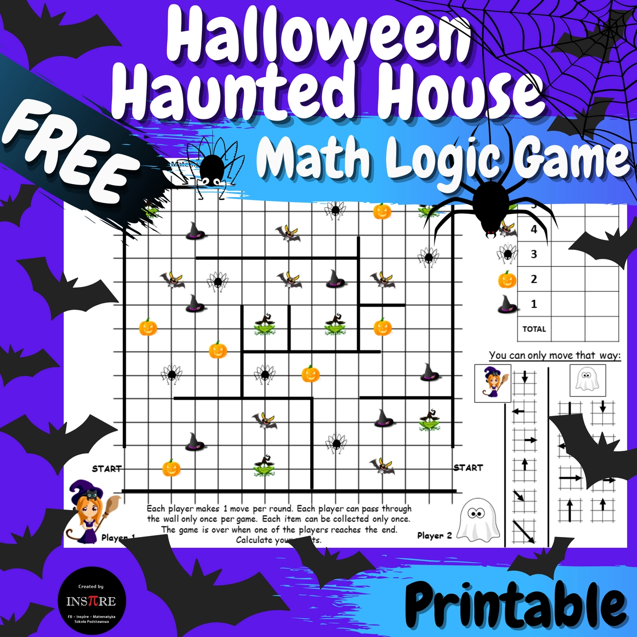 FREE Halloween Math Game Haunted House Logic Game Brain Teasers Logic Puzzles