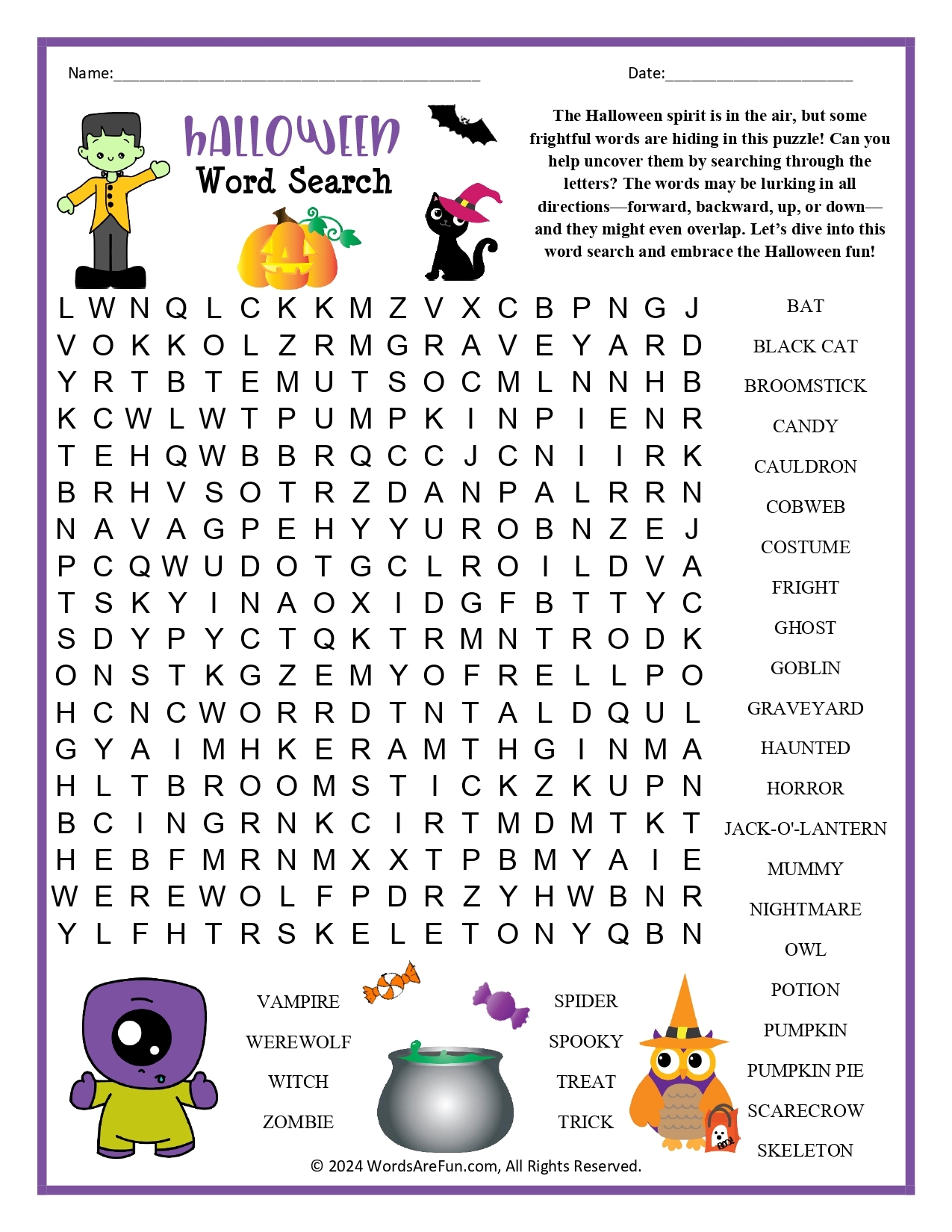 Halloween Crossword Puzzles For Printable Halloween Crossword Puzzles For Printable