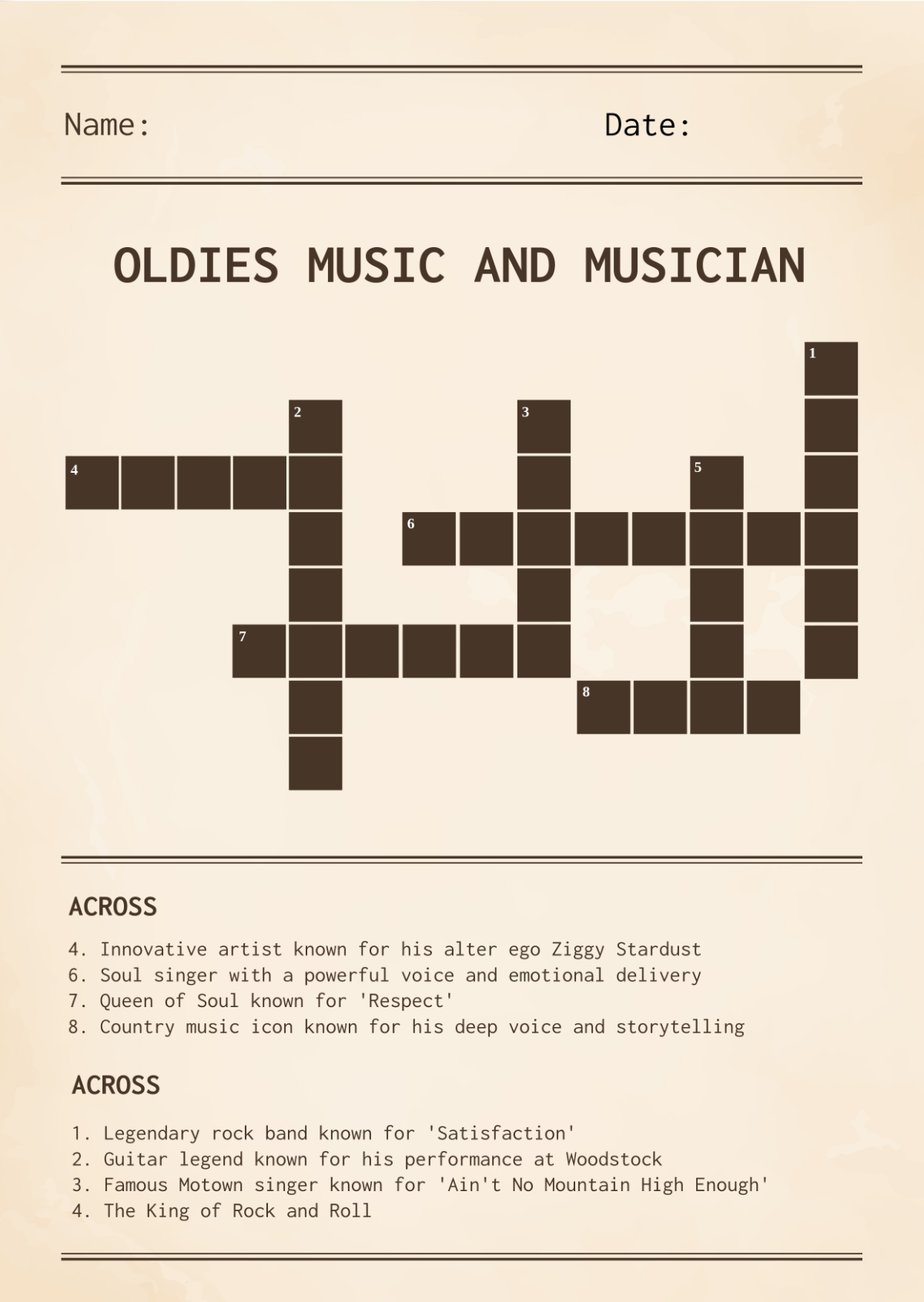Free Mini Crossword Puzzle For Seniors Template To Edit Online Free Mini Crossword Puzzle For Seniors Template To Edit Online