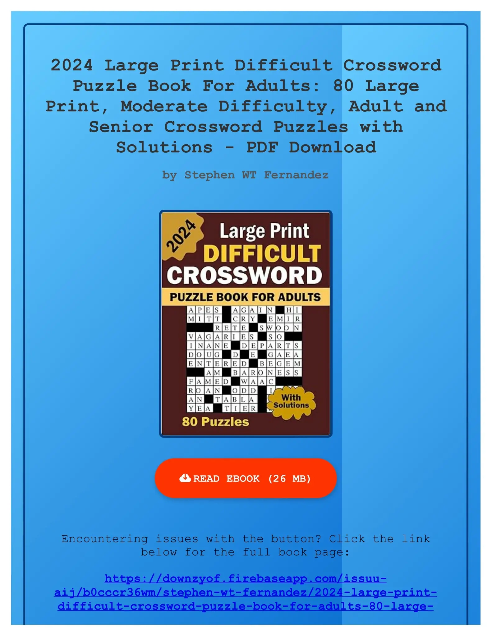 Free Pdf 2024 Large Print Difficult Crossword Puzzle Book For Adults 80 Large Print Moderate Diffi By KundeSrpf Issuu