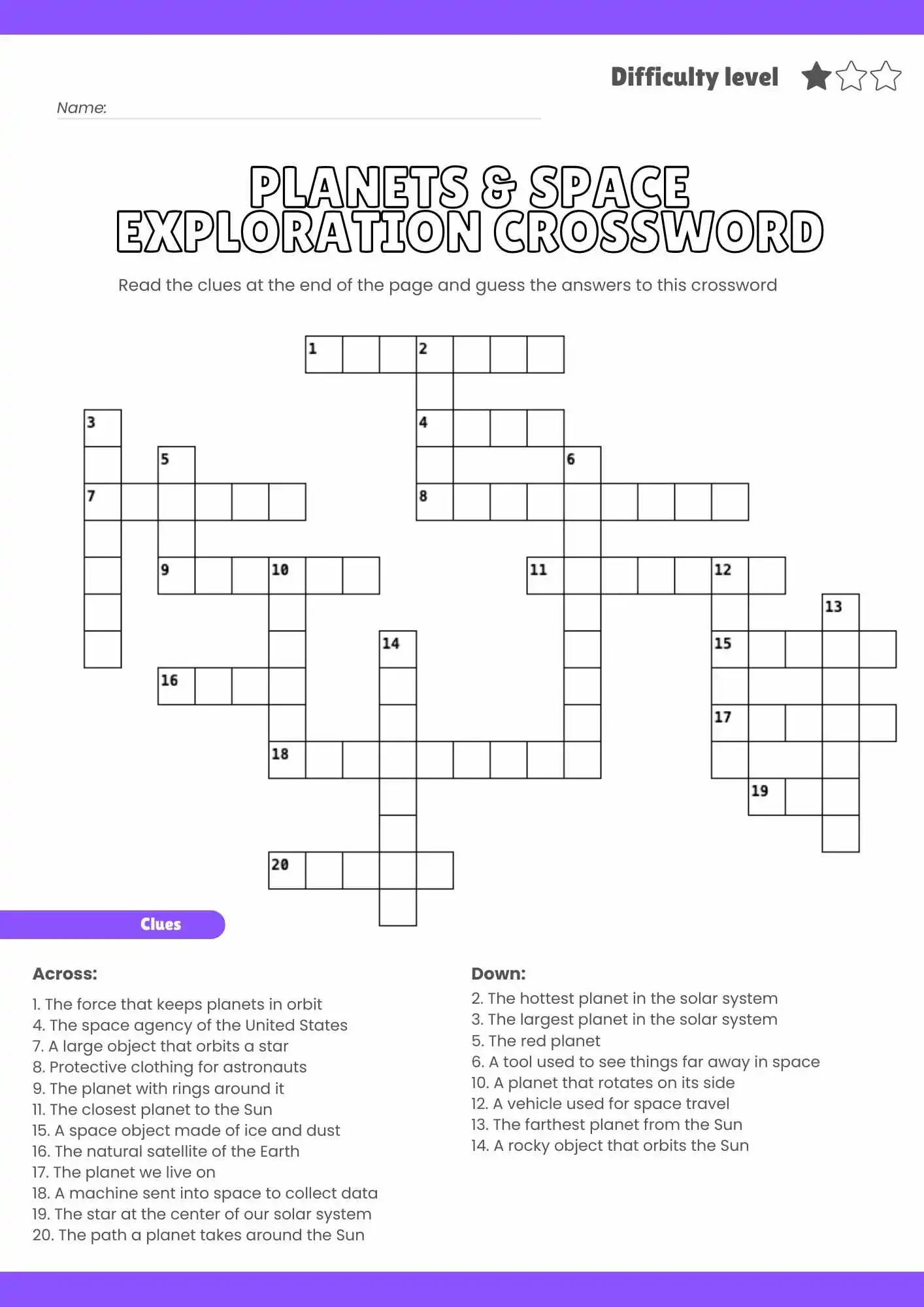 Free Planets Space Exploration Crossword Puzzle Printable Learning Fun Help My Kids Are Bored Free Planets Space Exploration Crossword Puzzle Printable Learning Fun Help My Kids Are Bored