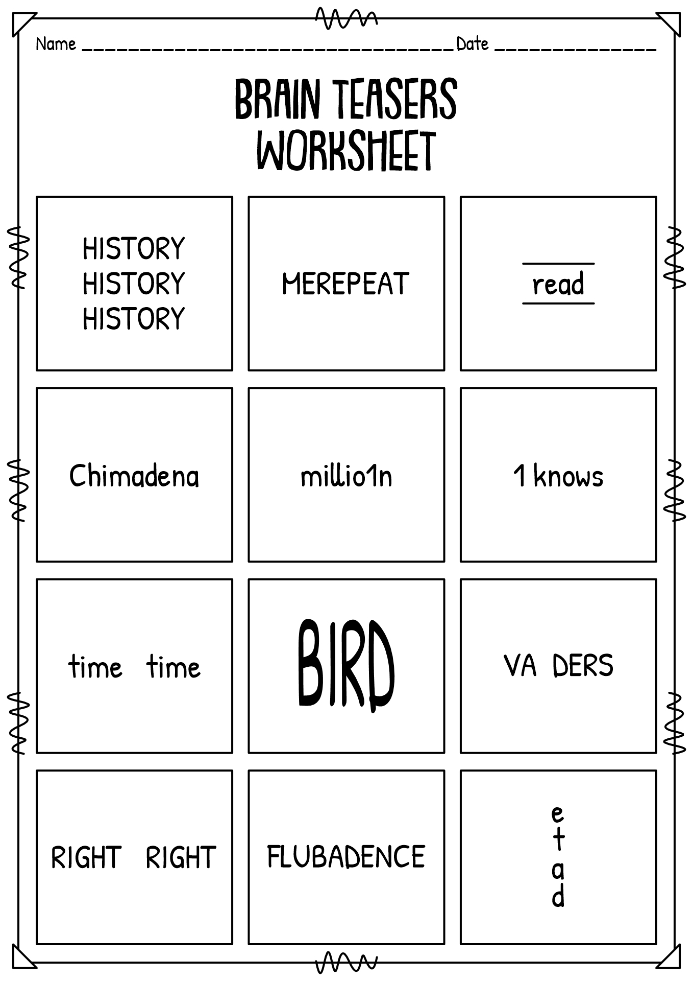 Free Printable Brain Puzzles Free Printable Brain Puzzles