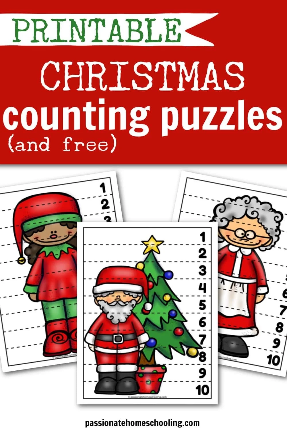 Free Printable Christmas Counting To 10 Puzzles Passionate Homeschooling Free Printable Christmas Counting To 10 Puzzles Passionate Homeschooling