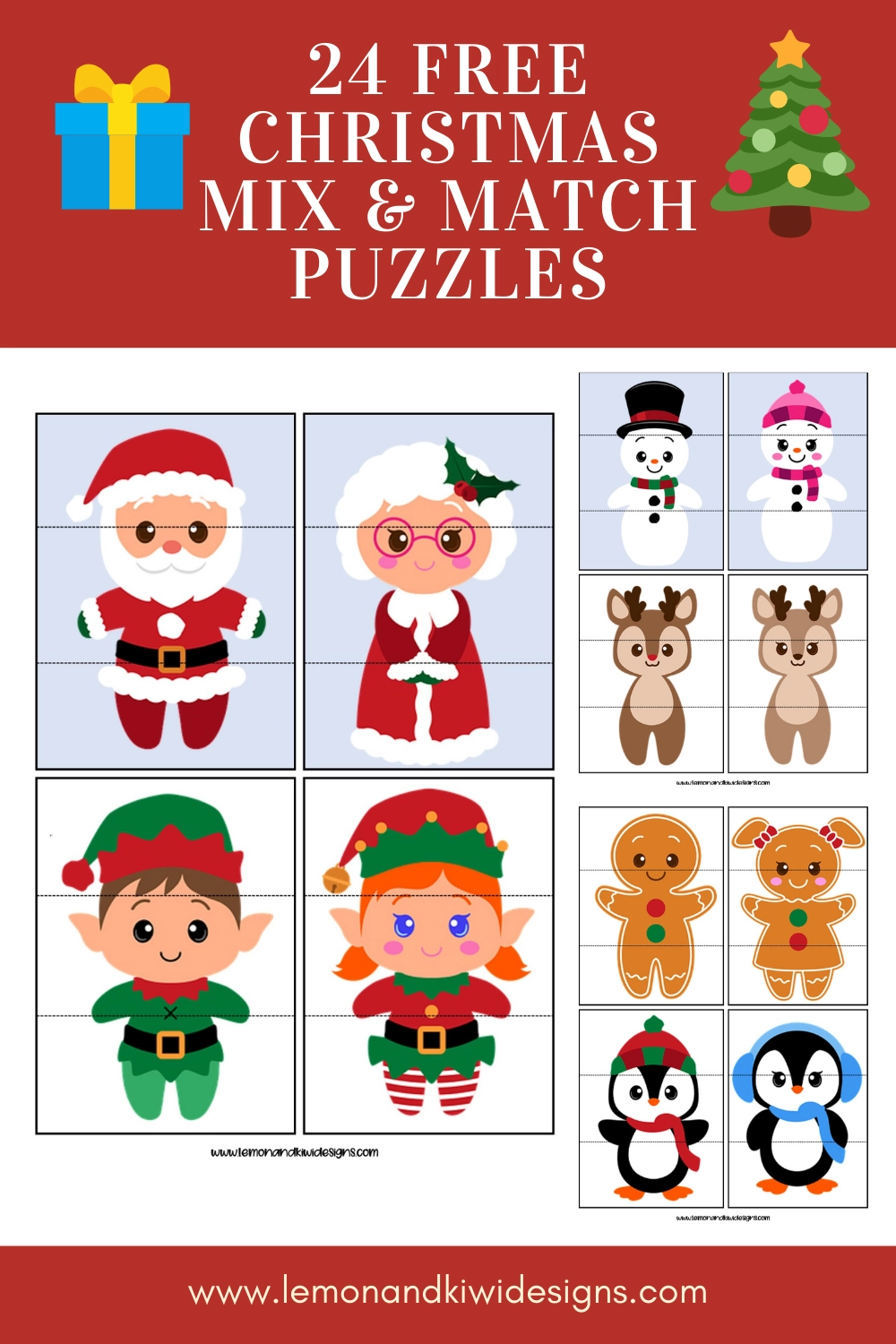 free printable christmas mix and match puzzles lemon and kiwi designs free printable christmas mix and match puzzles lemon and kiwi designs
