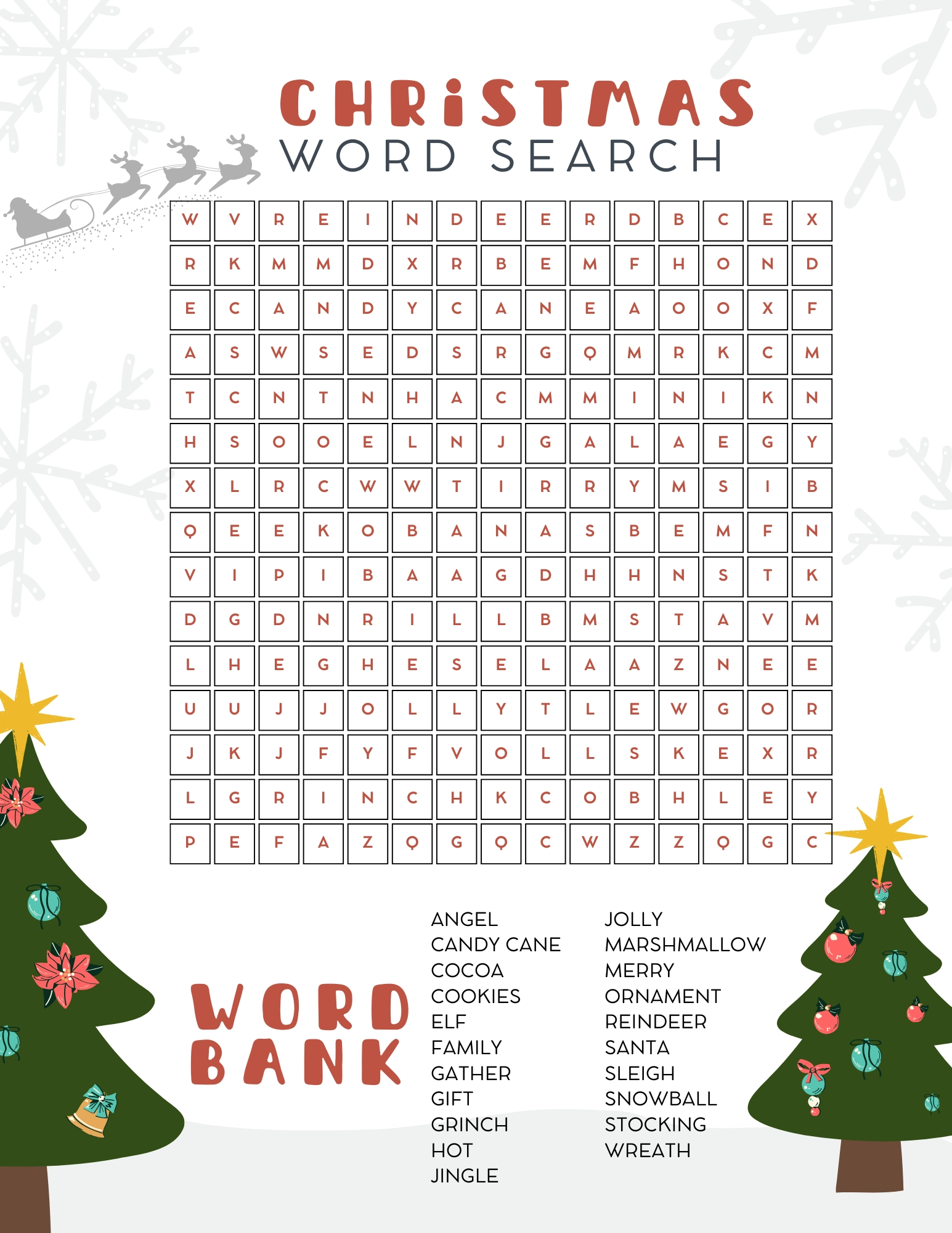 FREE Printable Christmas Word Search For Kids Xoxoerinsmith FREE Printable Christmas Word Search For Kids Xoxoerinsmith