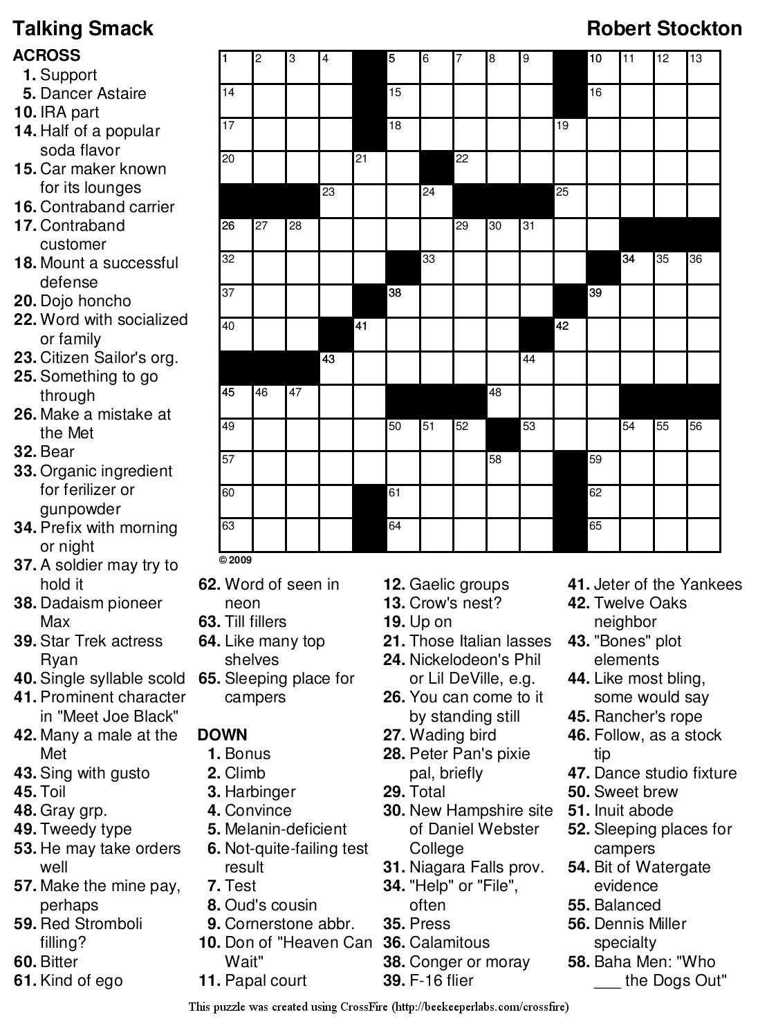 Free Printable Crossword 132 Talking Smack Beekeeper Crosswords Free Printable Crossword 132 Talking Smack Beekeeper Crosswords