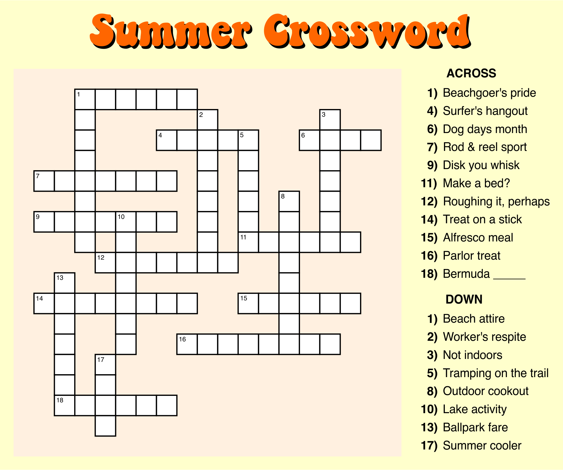 Printable Crossword Puzzles Uk