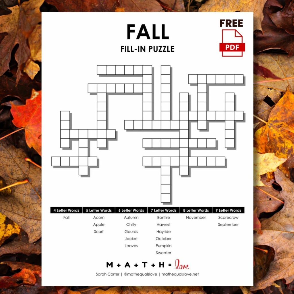 FREE Printable Fill In Puzzles PDF Download FREE Printable Fill In Puzzles PDF Download