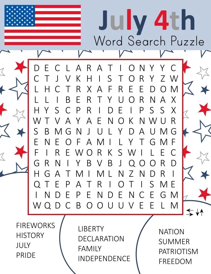 Free Printable July 4th Coloring Activity Pages For Kids
