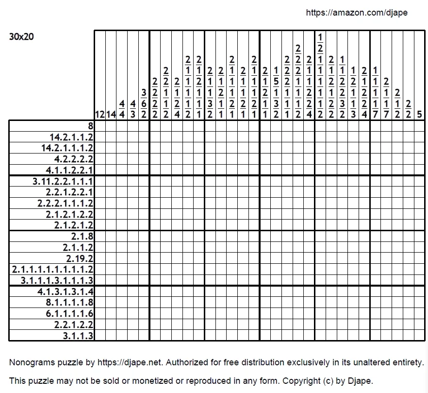 Free Printable Nonograms PDF Puzzle By Djape April 25 2024 Free Printable Nonograms PDF Puzzle By Djape April 25 2024
