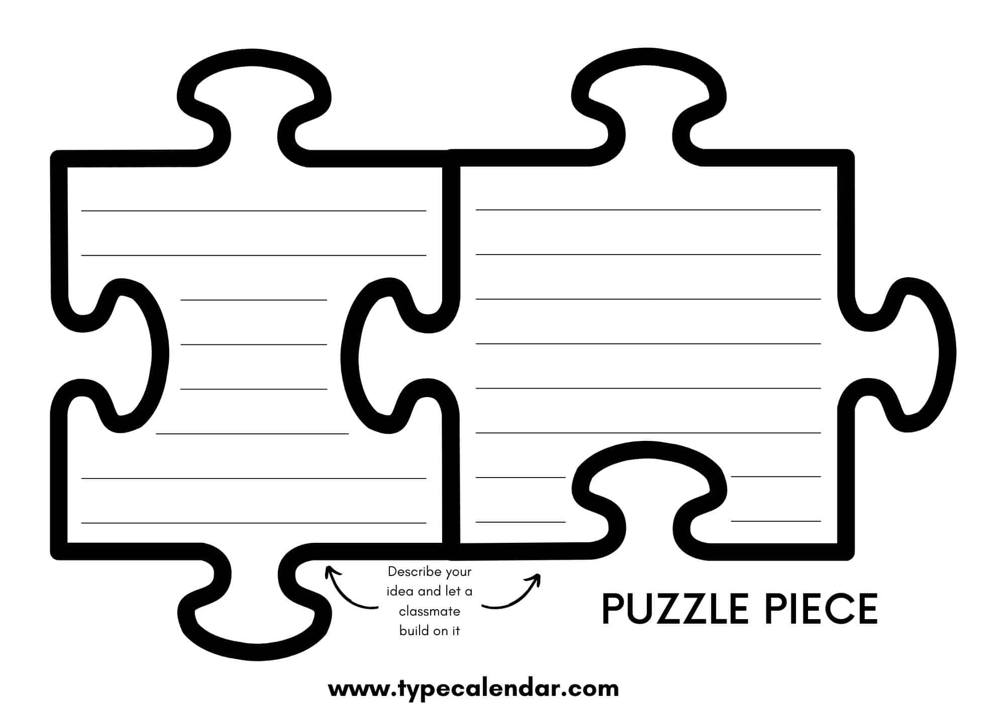 Free Printable Puzzle Piece Templates PDF 4 12 24 Piece Free Printable Puzzle Piece Templates PDF 4 12 24 Piece