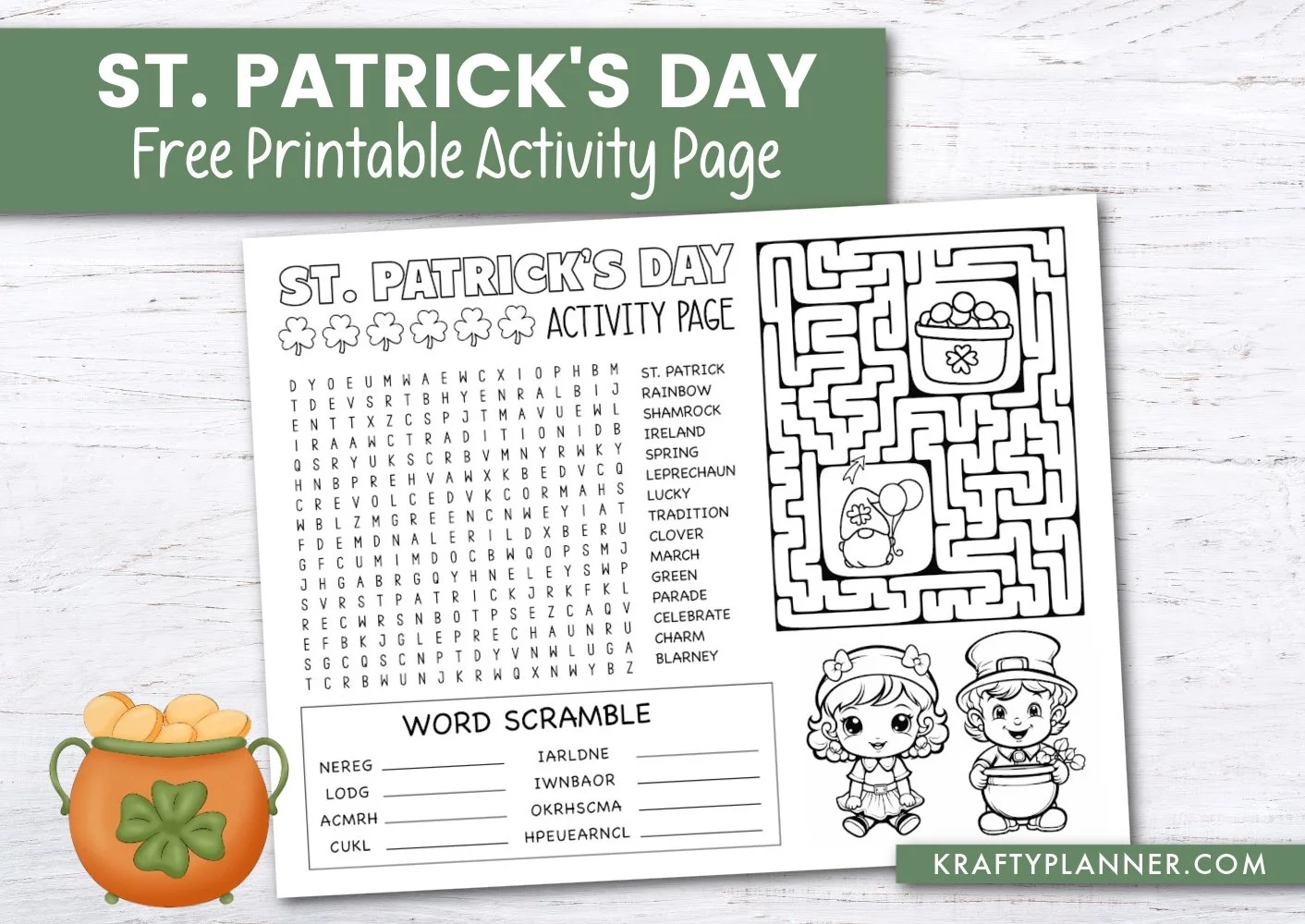 Free Printable St Patricks Day Activity Page Krafty Planner Free Printable St Patricks Day Activity Page Krafty Planner
