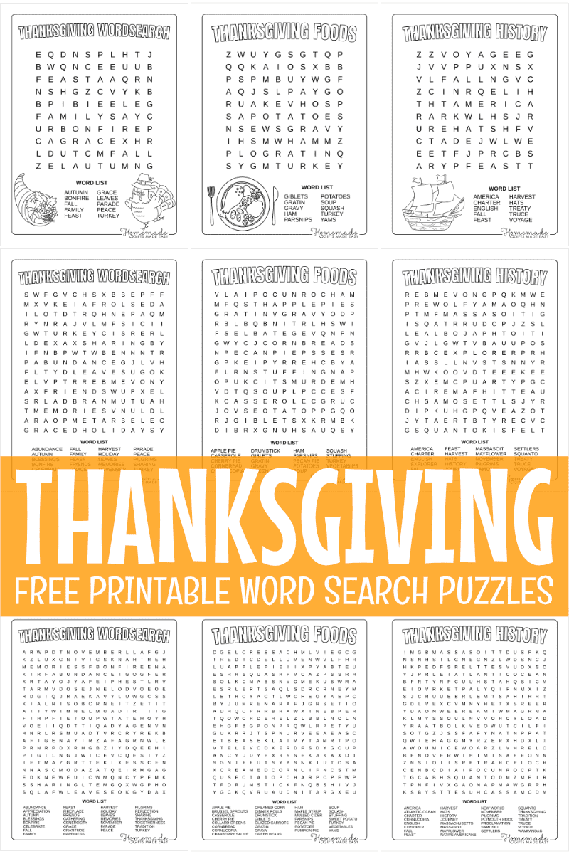Free Printable Thanksgiving Word Search Puzzles For Kids Free Printable Thanksgiving Word Search Puzzles For Kids
