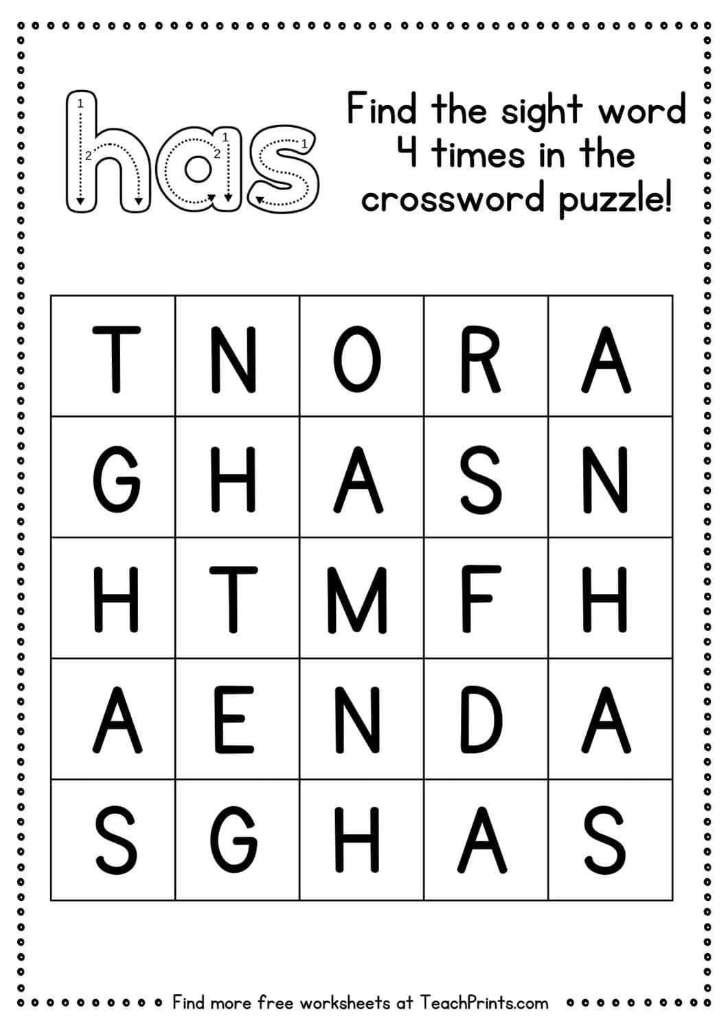 Free Printable Sight Word Crossword Puzzles Free Printable Sight Word Crossword Puzzles