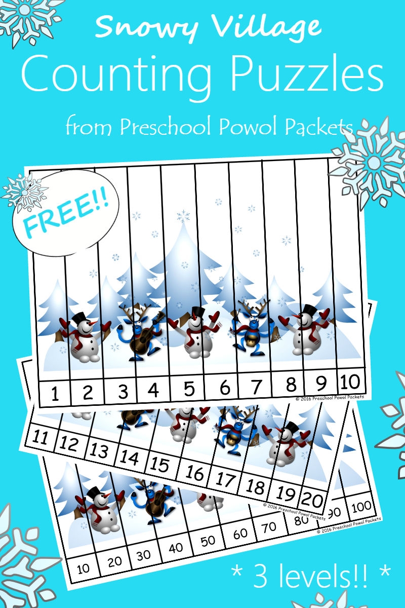 FREE Snowman Counting Puzzles FREE Snowman Counting Puzzles
