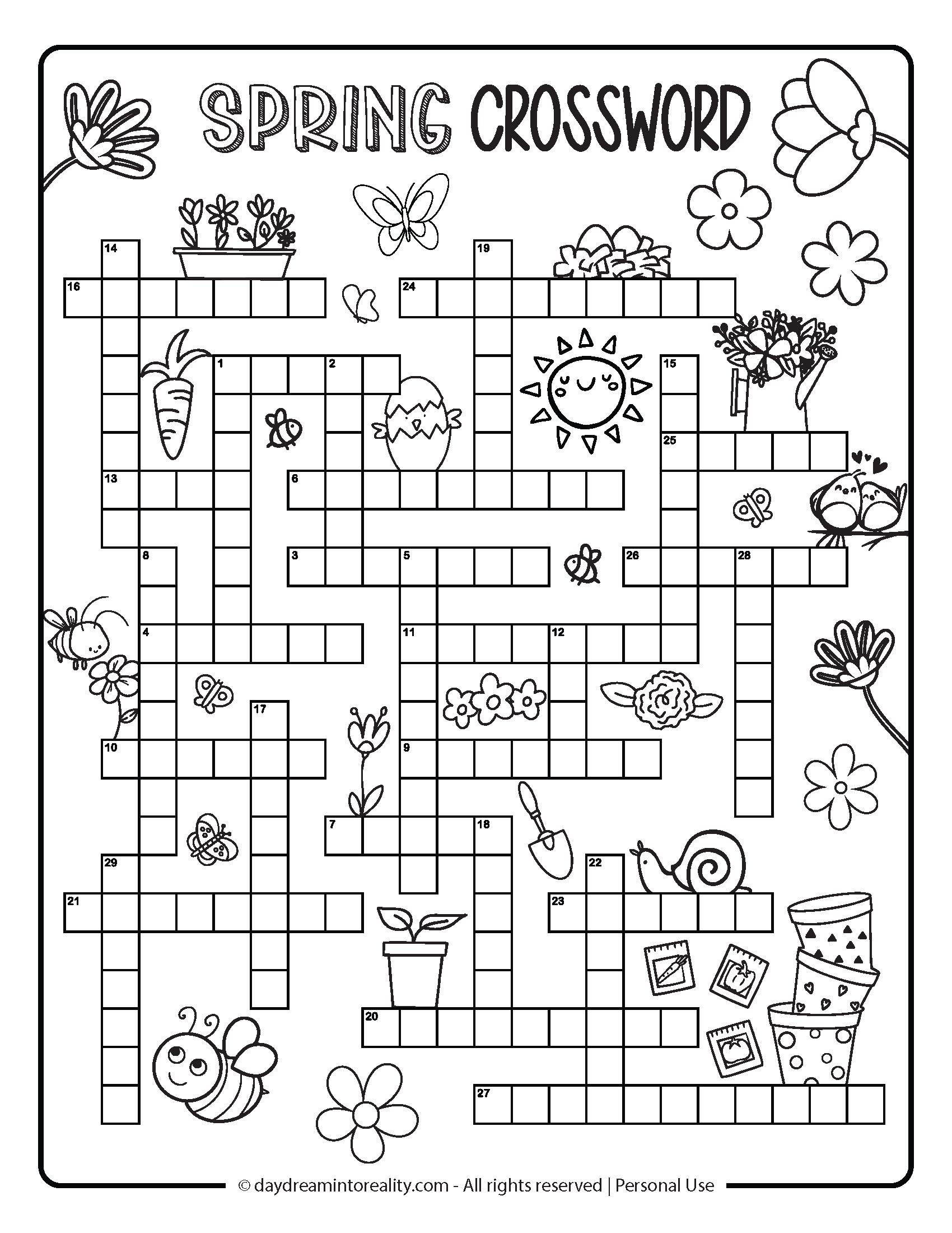 Free Spring Crossword PDF Printables Easy Medium Hard U0026 Advanced Daydream Into Reality Free Spring Crossword PDF Printables Easy Medium Hard U0026 Advanced Daydream Into Reality