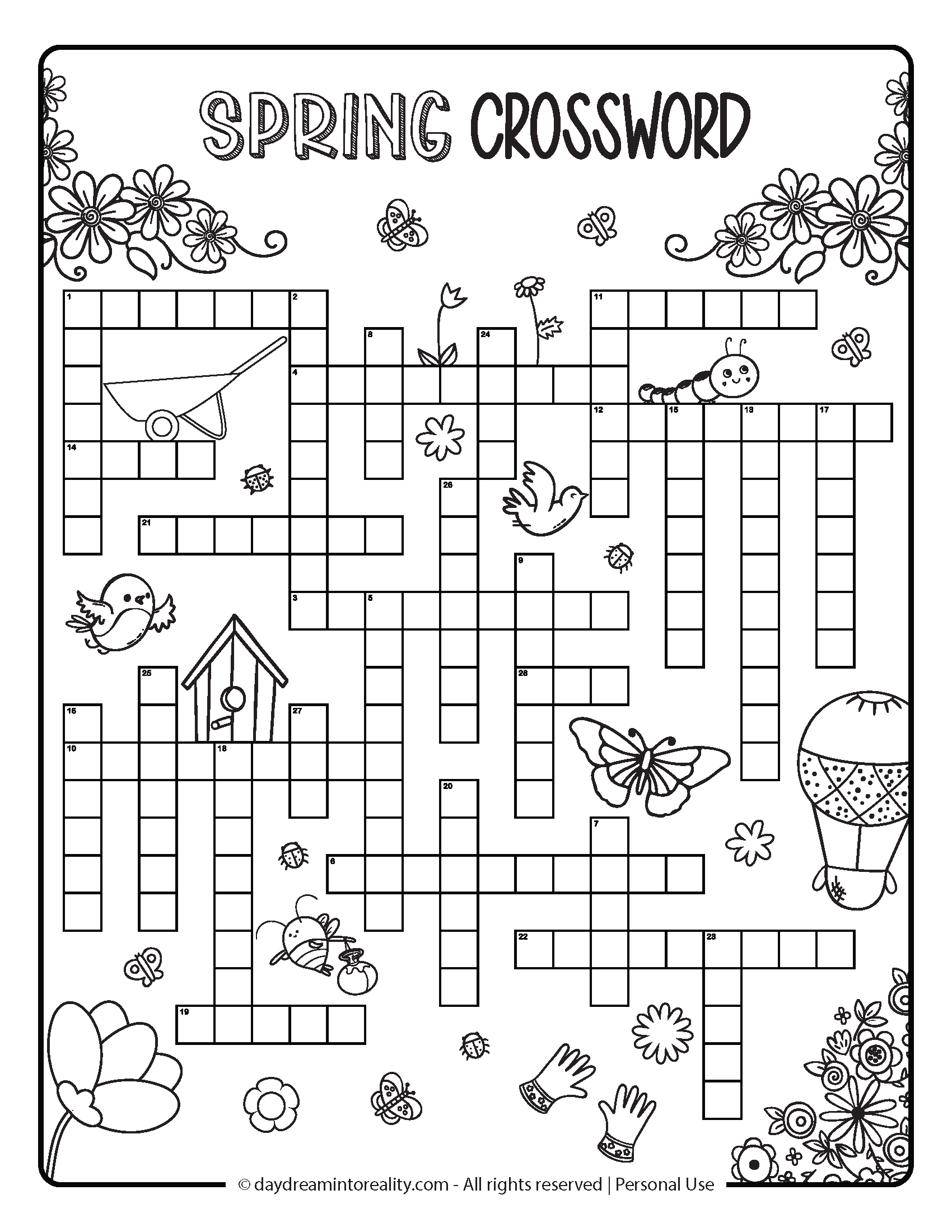 Free Spring Crossword PDF Printables Easy Medium Hard U0026 Advanced Daydream Into Reality Free Spring Crossword PDF Printables Easy Medium Hard U0026 Advanced Daydream Into Reality