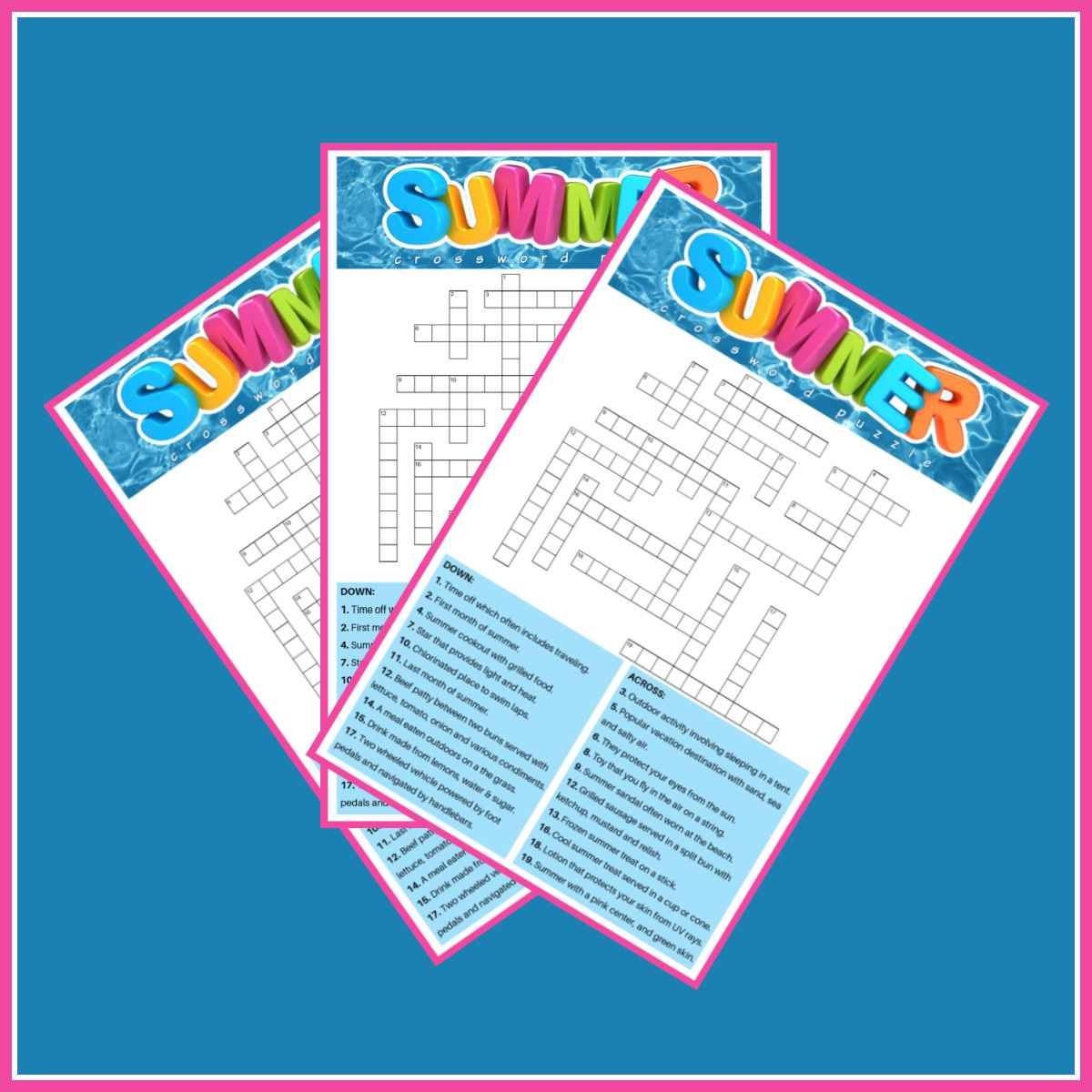 Printable Crossword Puzzles For July 2