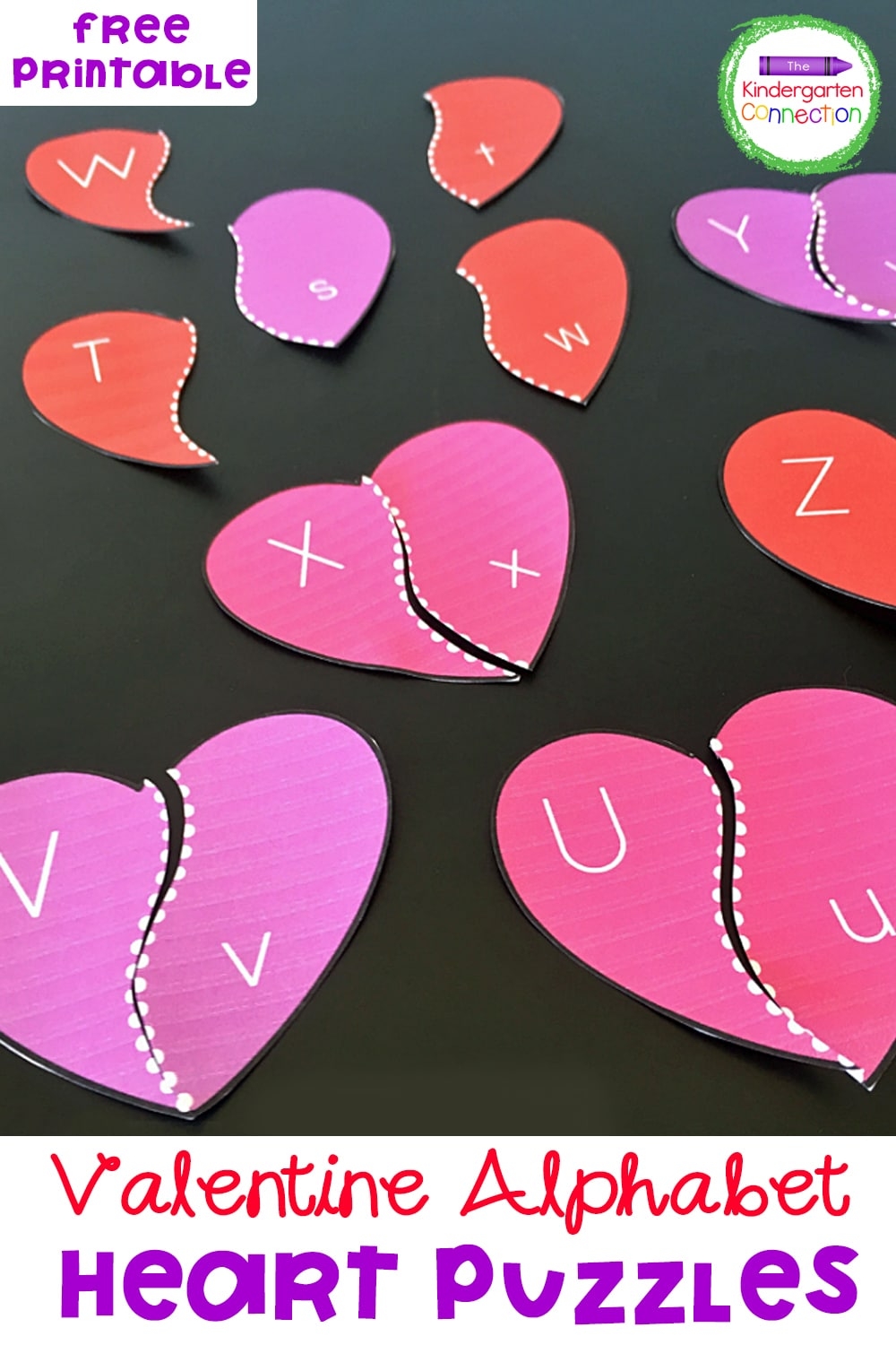FREE Valentine Alphabet Printable Heart Puzzles For Kindergarten FREE Valentine Alphabet Printable Heart Puzzles For Kindergarten