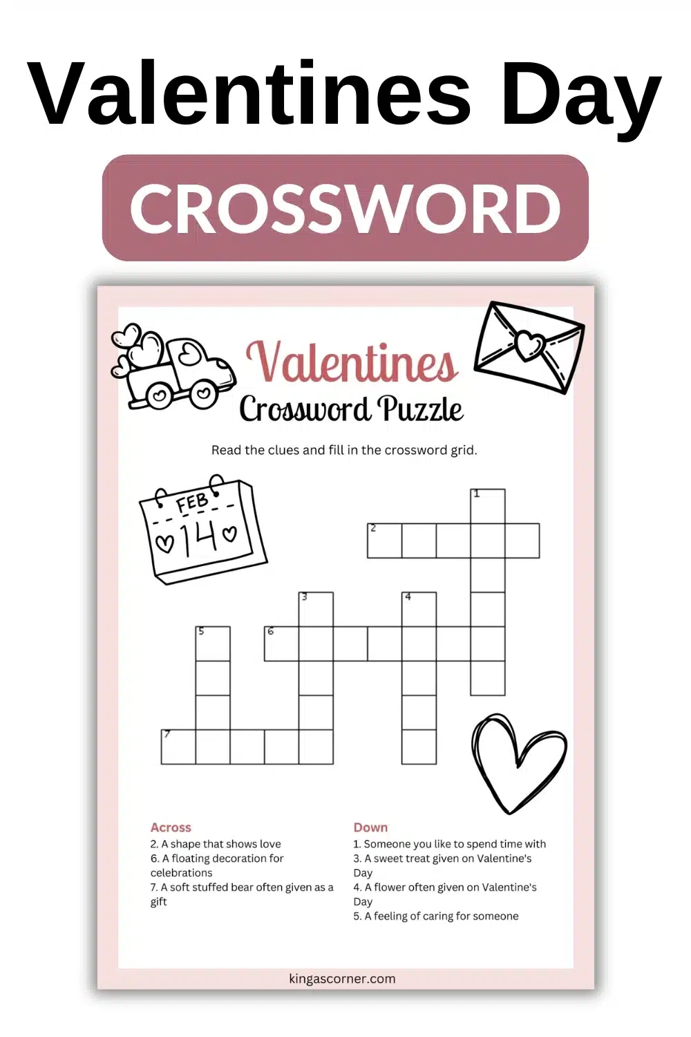 Free Printable Valentine Crossword Puzzles Printable