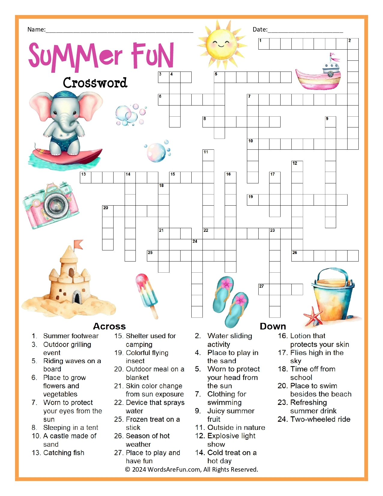 Fun Crossword Puzzles Fun Crossword Puzzles