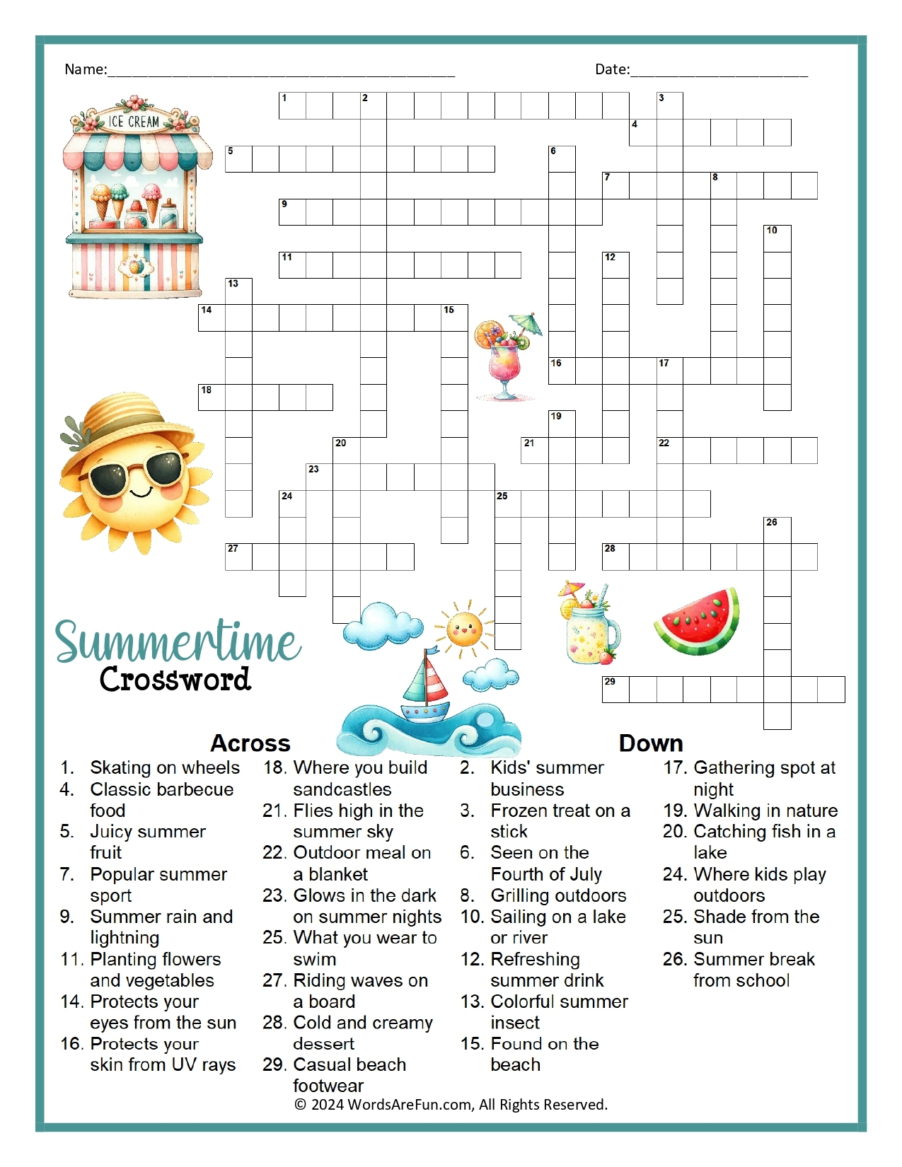 Fun Crossword Puzzles Fun Crossword Puzzles