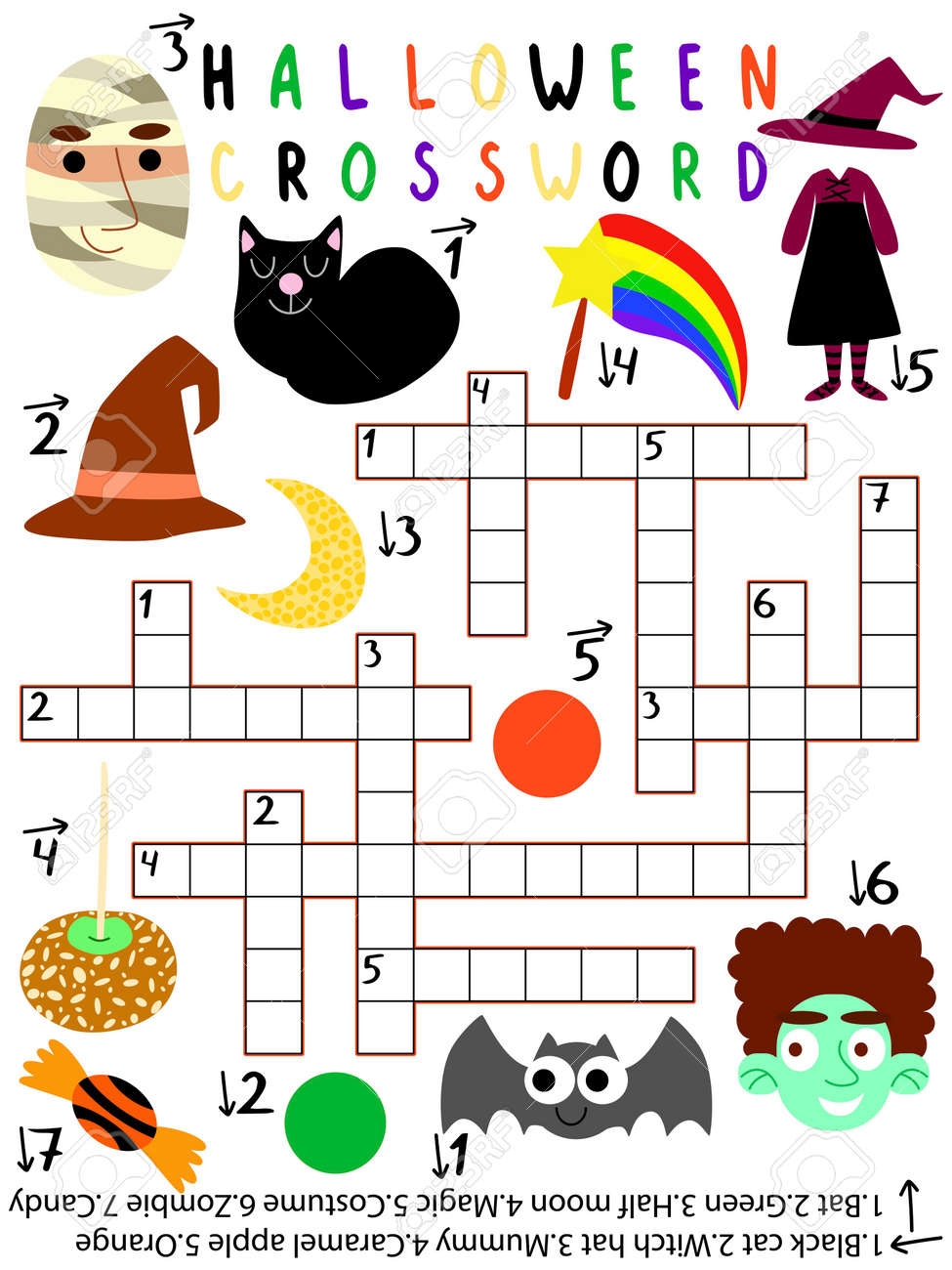 Halloween Crossword Puzzles Printable Free
