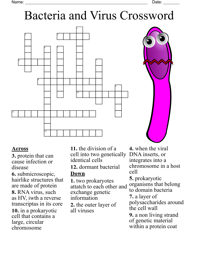 Germs And Health Crossword WordMint Germs And Health Crossword WordMint
