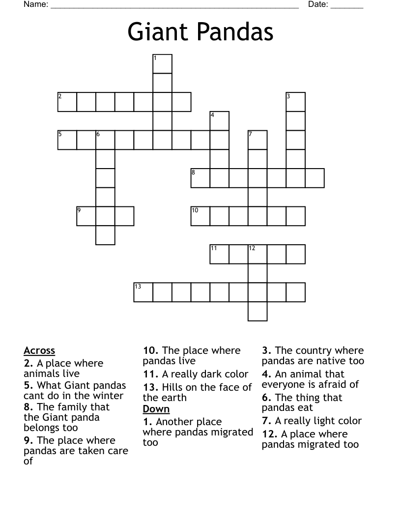 Giant Printable Crossword Puzzles Giant Printable Crossword Puzzles