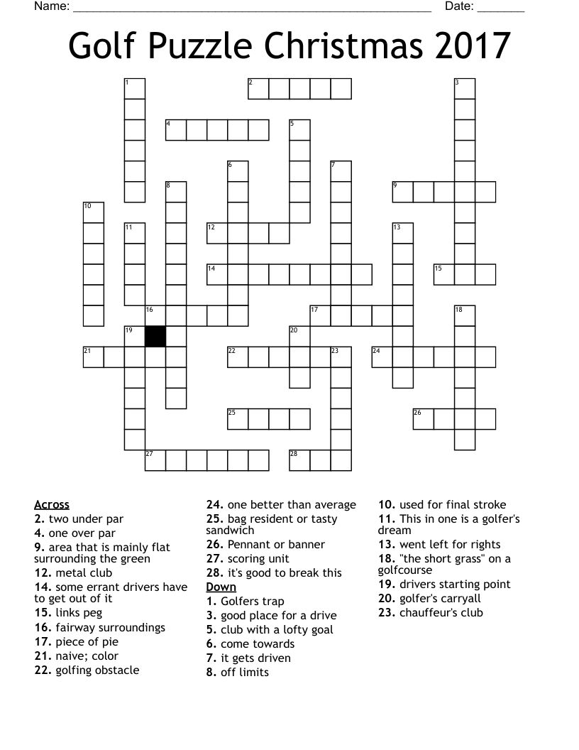 Printable Golf Crossword Puzzles Printable Golf Crossword Puzzles