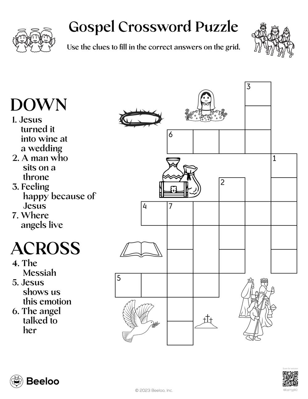 Gospel Crossword Puzzle Beeloo Printable Crafts And Activities For Kids Gospel Crossword Puzzle Beeloo Printable Crafts And Activities For Kids