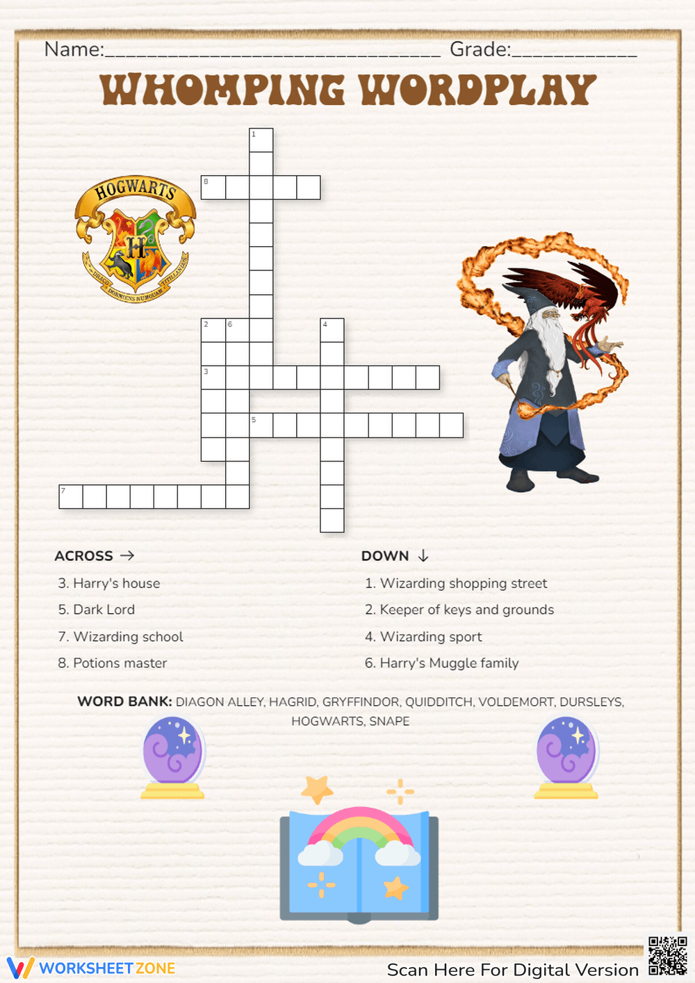 Harry Potter Crossword Puzzles Printable Harry Potter Crossword Puzzles Printable