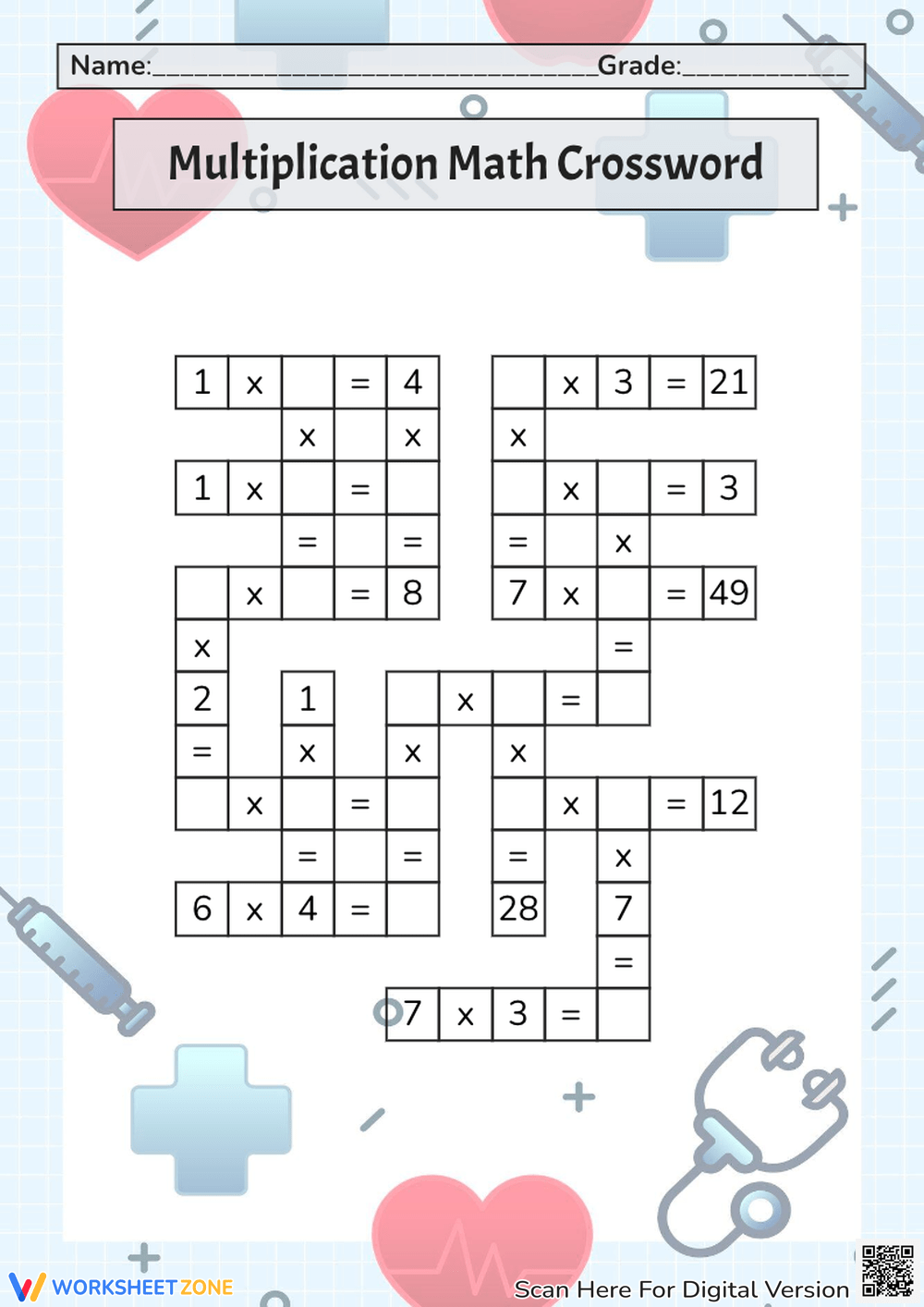Grade 1 Math Crossword Puzzles Worksheets 2025 Grade 1 Math Crossword Puzzles Worksheets 2025
