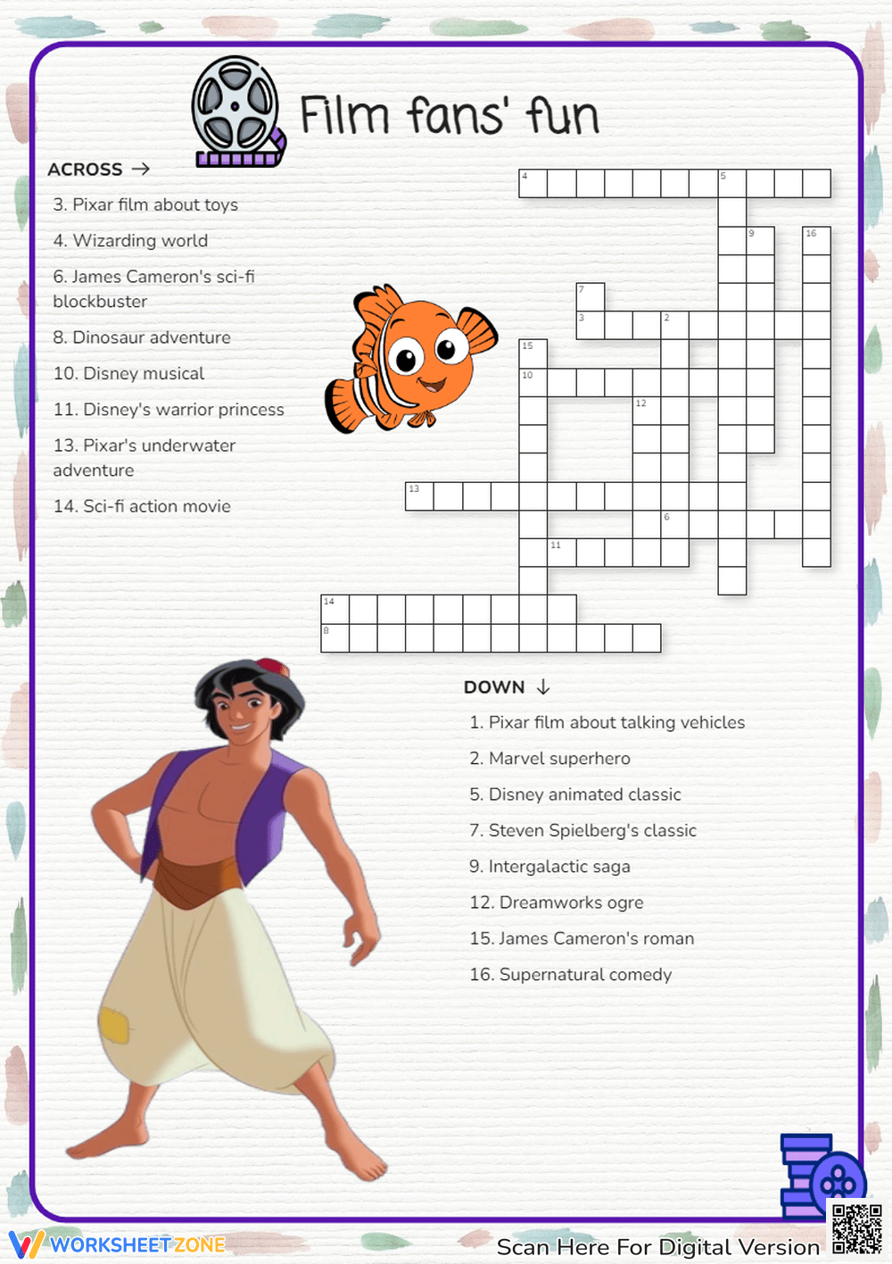 Grade 1 Movie Crossword Puzzles Worksheets 2025 Grade 1 Movie Crossword Puzzles Worksheets 2025