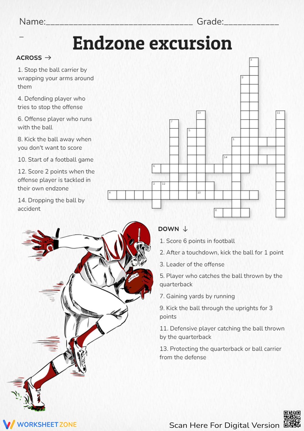 Grade 1 NFL Crossword Puzzle Worksheets 2025 Grade 1 NFL Crossword Puzzle Worksheets 2025