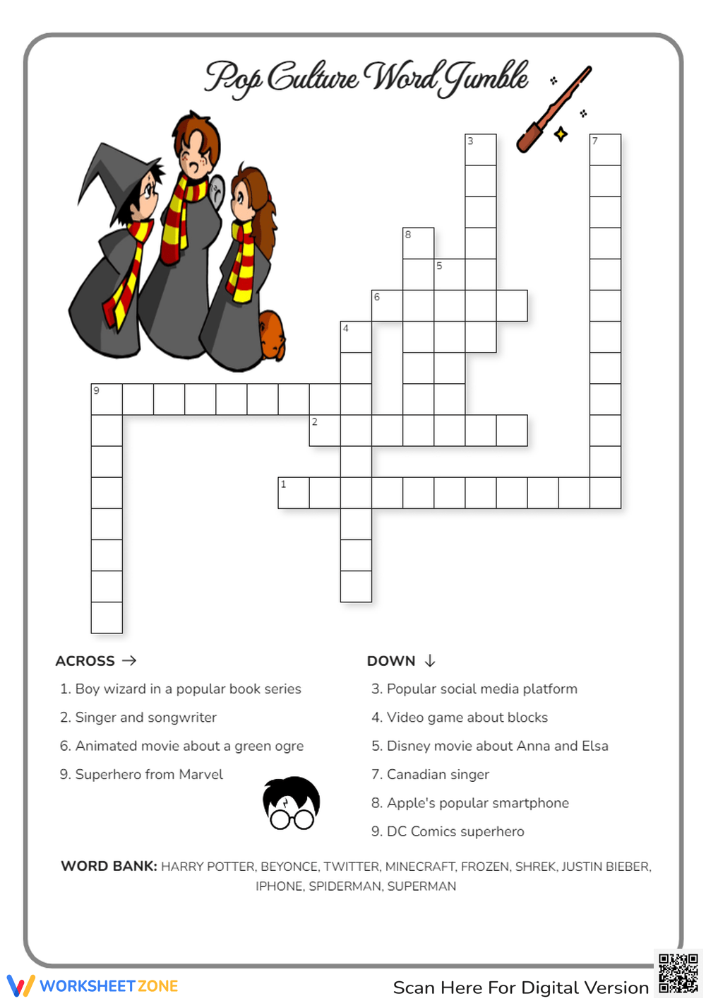 Grade 1 Pop Culture Crossword Puzzles Worksheets 2025 Grade 1 Pop Culture Crossword Puzzles Worksheets 2025