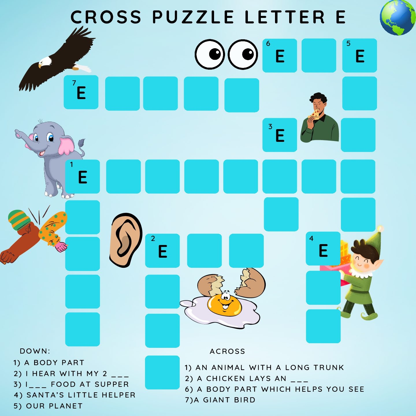Grade 1 Term 3 English Home Language Phonics Letter E Crossword Puzzle Teacha Grade 1 Term 3 English Home Language Phonics Letter E Crossword Puzzle Teacha