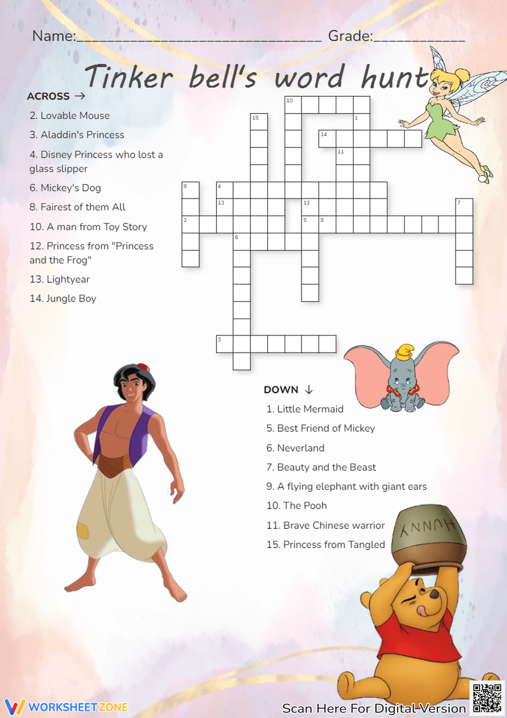 Grade 2 Disney Crossword Puzzles Worksheets 2025 Grade 2 Disney Crossword Puzzles Worksheets 2025