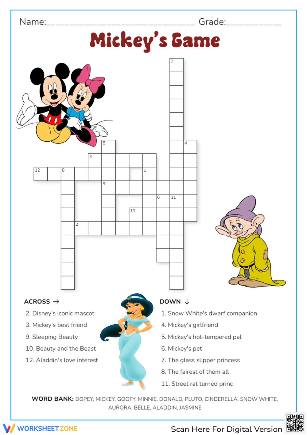 Free Printable Disney Crossword Puzzles Free Printable Disney Crossword Puzzles