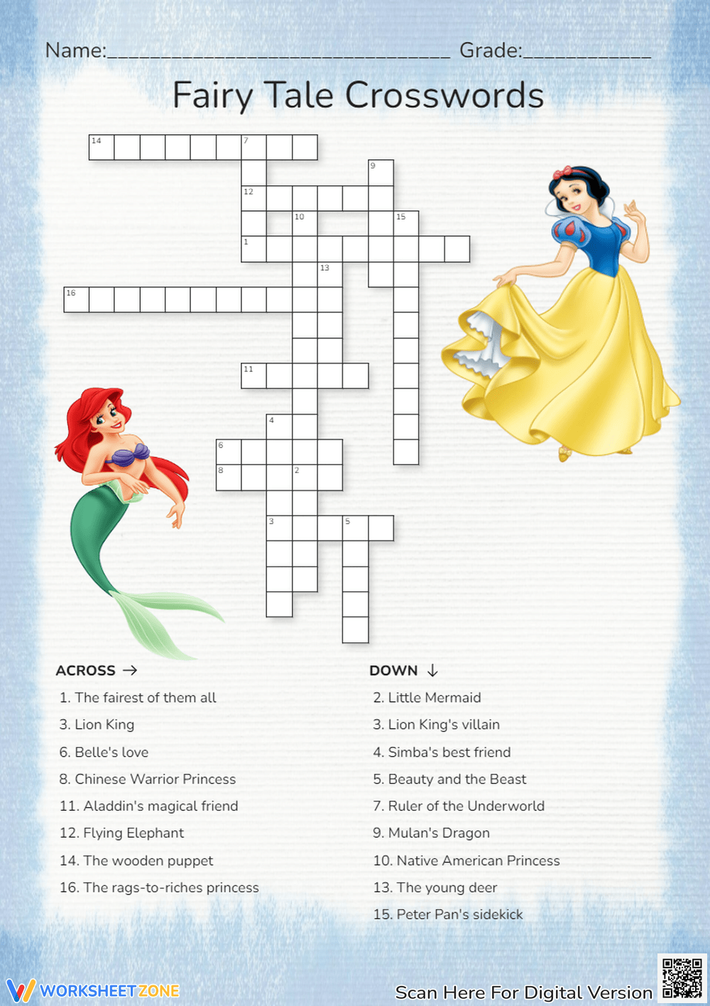 Grade 2 Disney Crossword Puzzles Worksheets 2025 Grade 2 Disney Crossword Puzzles Worksheets 2025