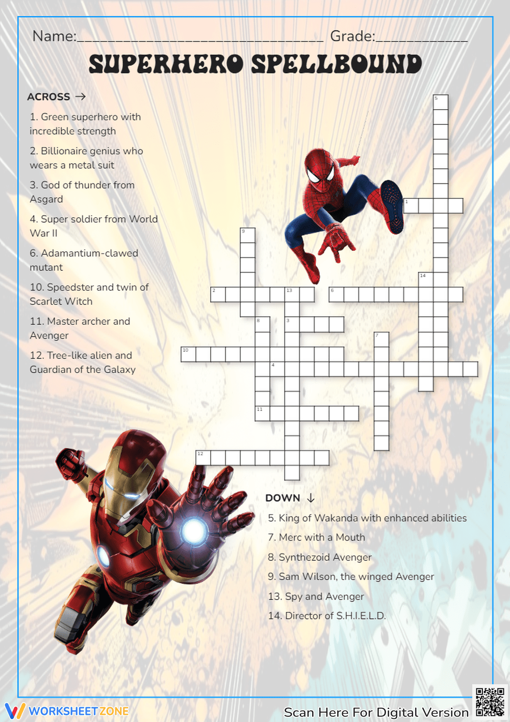 Grade 2 Marvel Crossword Puzzle Worksheets 2025 Grade 2 Marvel Crossword Puzzle Worksheets 2025