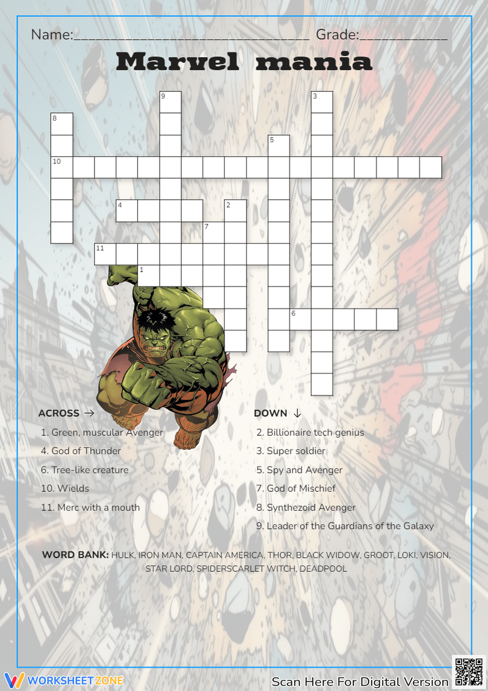 Grade 2 Marvel Crossword Puzzle Worksheets 2025 Grade 2 Marvel Crossword Puzzle Worksheets 2025
