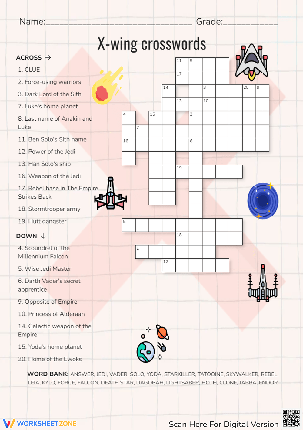 Grade 3 Star Wars Crossword Puzzle Worksheets 2025 Grade 3 Star Wars Crossword Puzzle Worksheets 2025